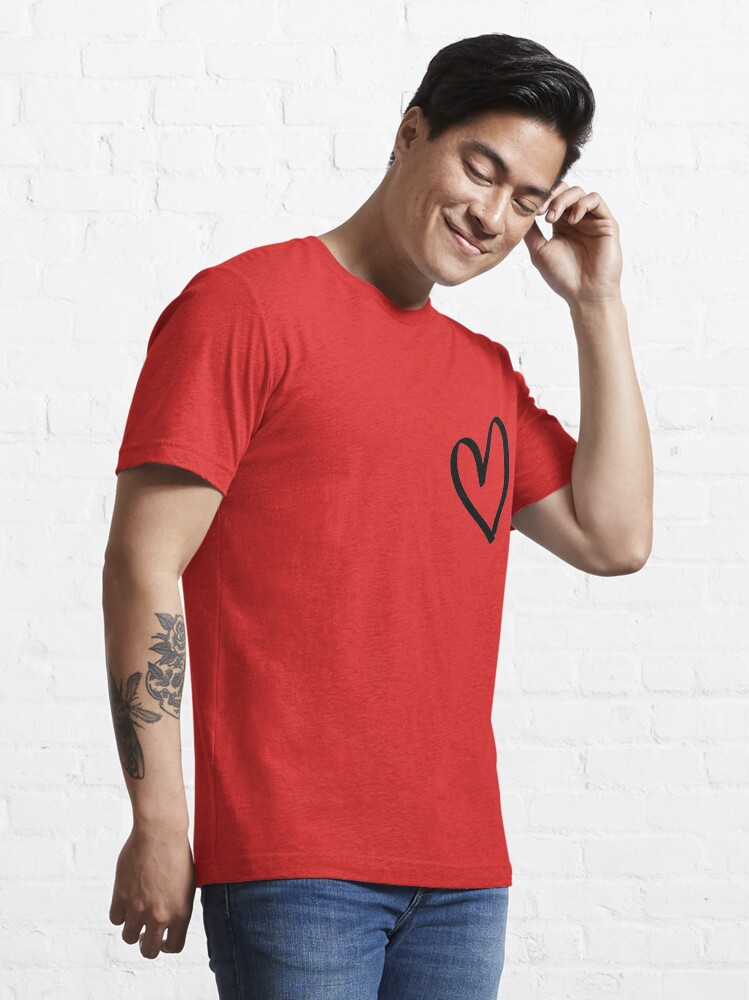 black hart. fall in love t-shirt. for boyfriend or girlfriend | Essential  T-Shirt