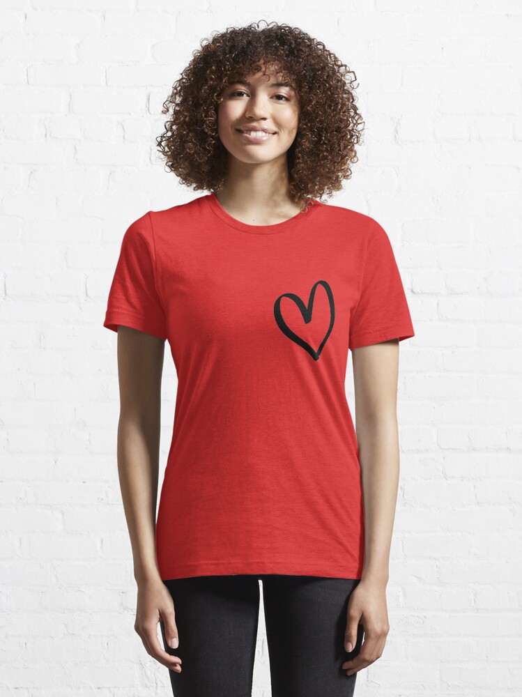 black hart. fall in love t-shirt. for boyfriend or girlfriend | Essential  T-Shirt