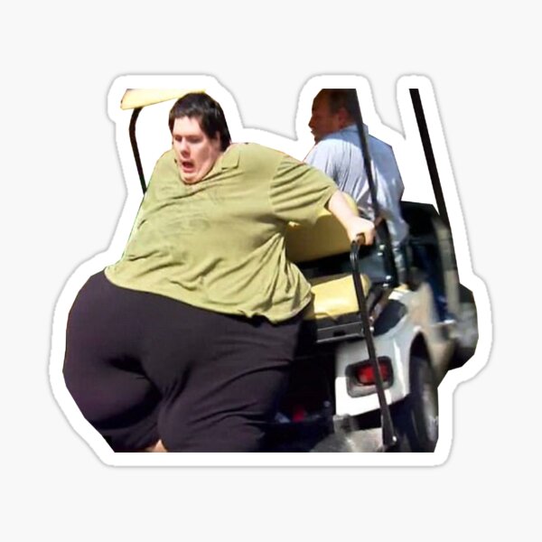 Steven Assanti Falls off Golf Cart - My 600lb Life Funny Weight Loss Fitness Motivation Gift Sticker