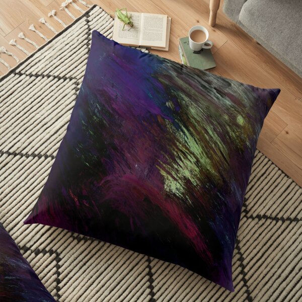 Abstract Painting Emotions | Electric Twilight Floor Pillow