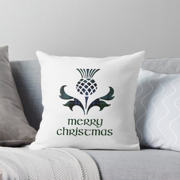 Item preview, Merry Christmas Black Watch Tartan Scottish Thistle  designed and sold by CoolYule.