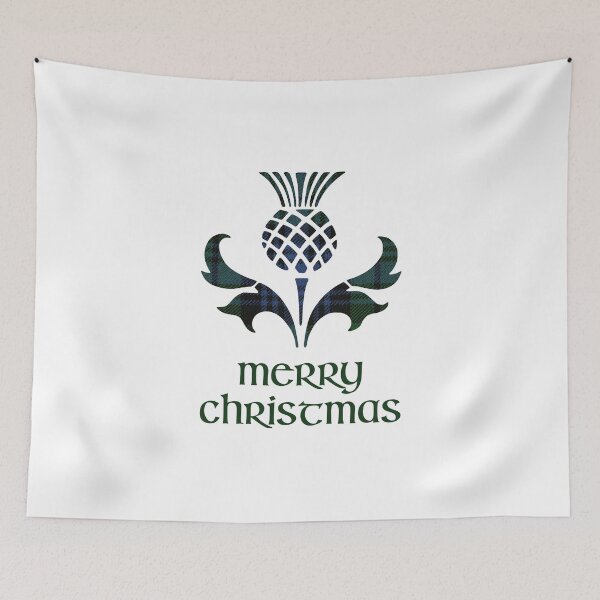 Item preview, Merry Christmas Black Watch Tartan Scottish Thistle  designed and sold by CoolYule.