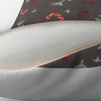 Alternate view of Candy Cane Mistletoe Christmas Pattern Throw Pillow