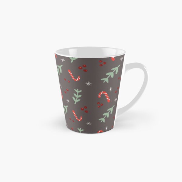 Candy Cane Mistletoe Christmas Pattern Tall Mug