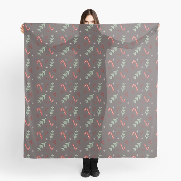 Candy Cane Mistletoe Christmas Pattern Scarf