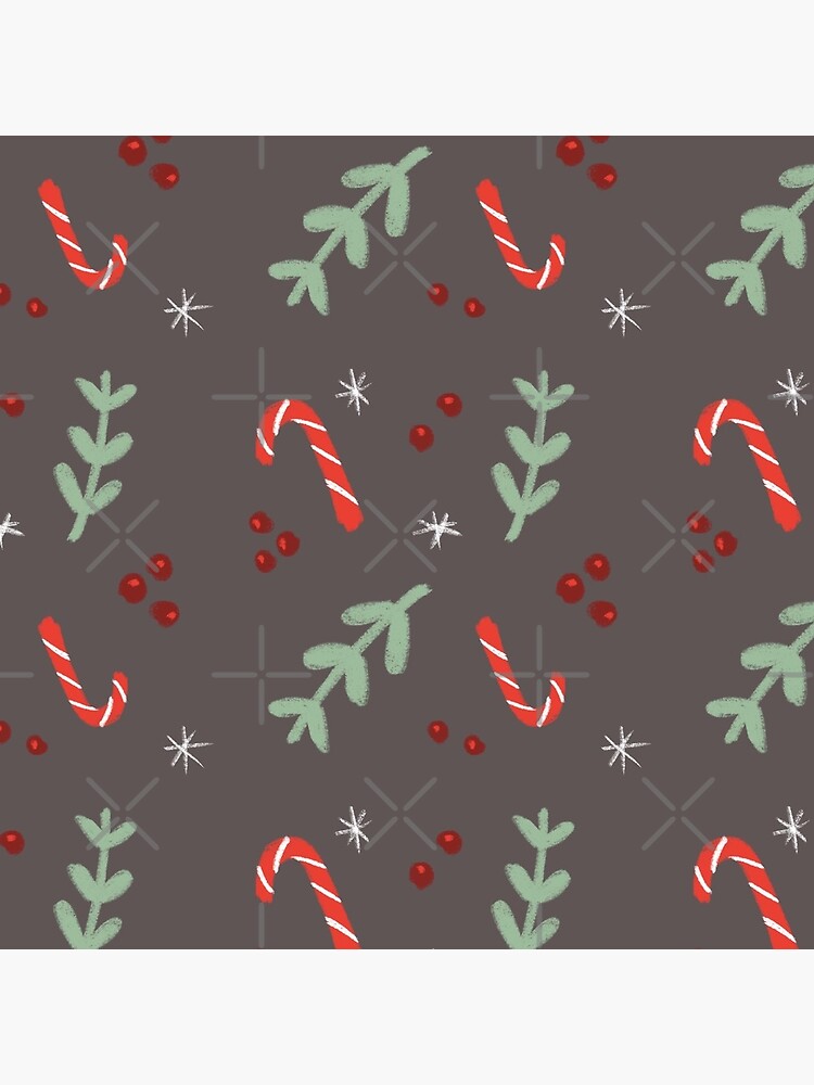Candy Cane Mistletoe Christmas Pattern by StellarTatter