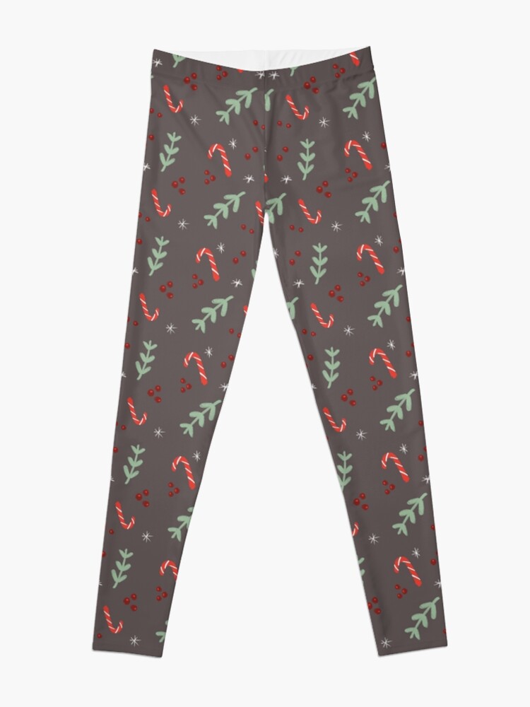 Alternate view of Candy Cane Mistletoe Christmas Pattern Leggings