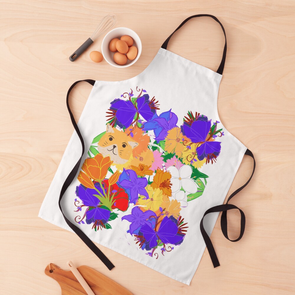 Tabby in the Flowerbed Apron