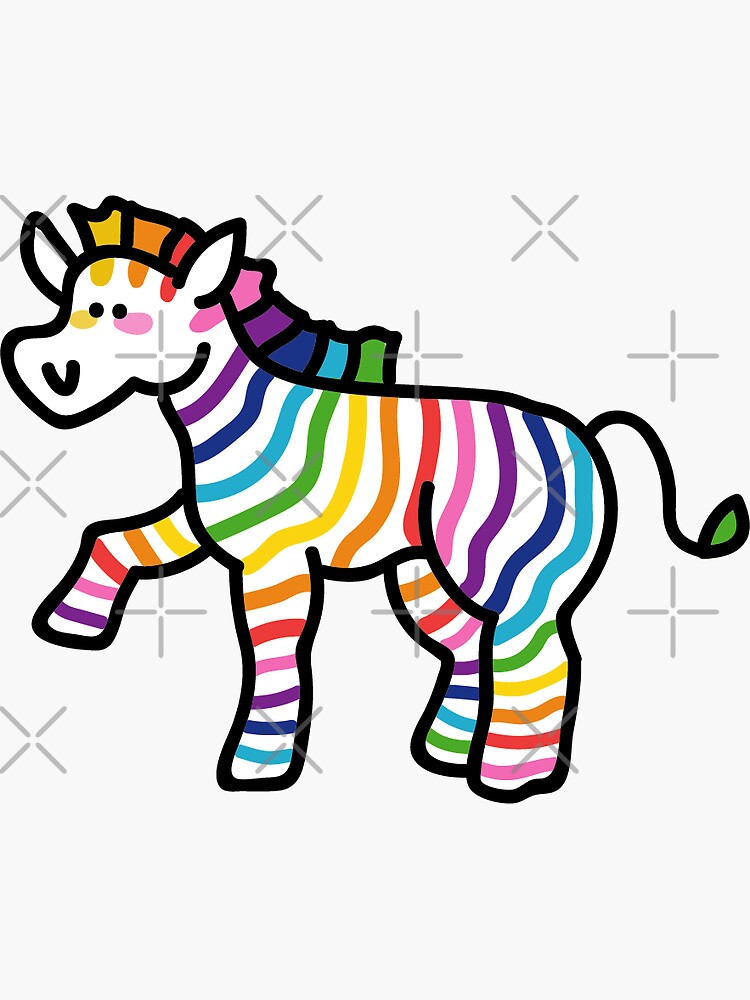 Sticker Rainbow zebra 