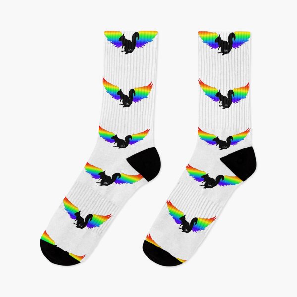 Item preview, destiel squirrel with angel wings - rainbow/black designed and sold by lexicolor.