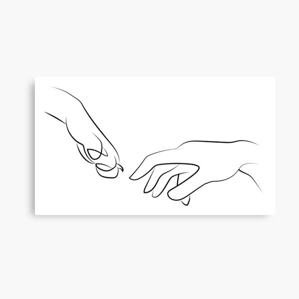 dog paw and human hand love Canvas Print
