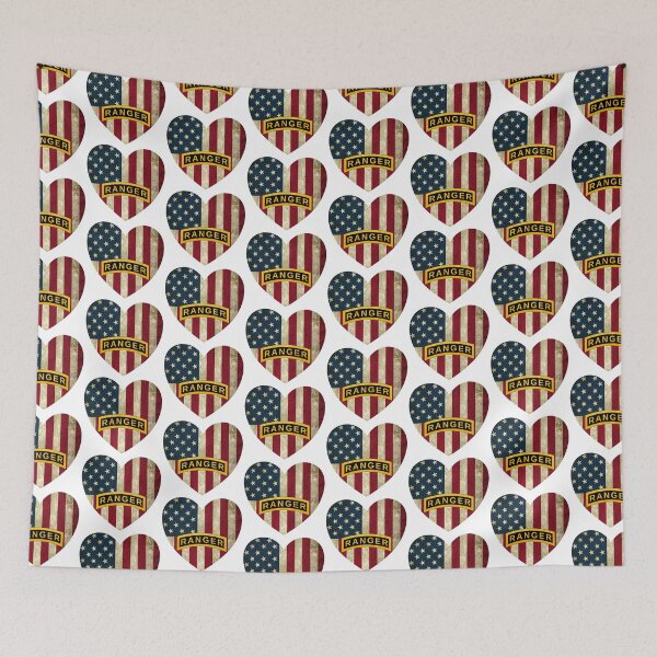 Item preview, Army Ranger School Tab American Heart Flag designed and sold by Your Treasures.