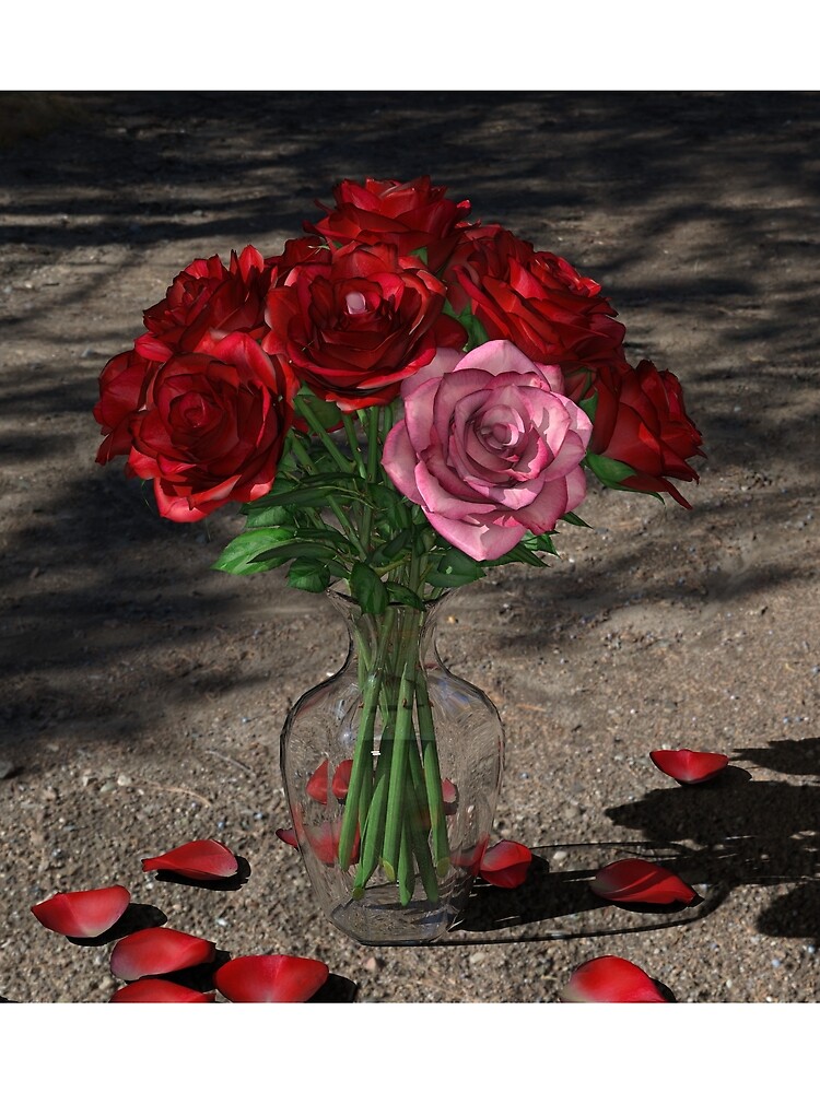 Thumbnail 3 of 3, Scarf, Roses In Glass Vase designed and sold by Ruhnyiam.