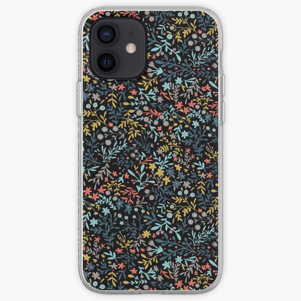 small flowers black iPhone Soft Case