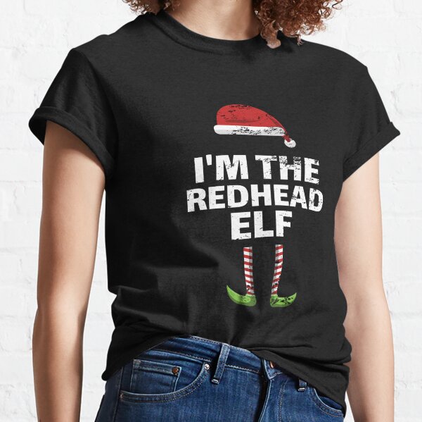 Christmas redhead elf matching group costume Retro Vintage Classic T-Shirt