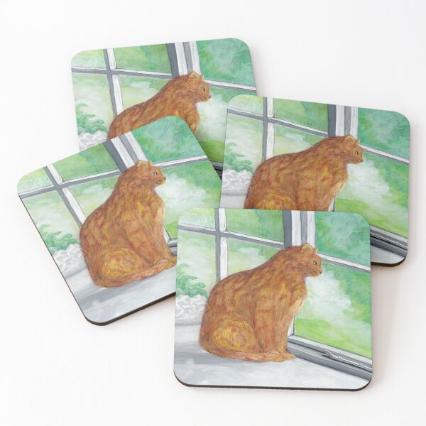 Item preview, Ginger Tom Cat Dreaming On A Window Sill designed and sold by Pretty And Obscure.