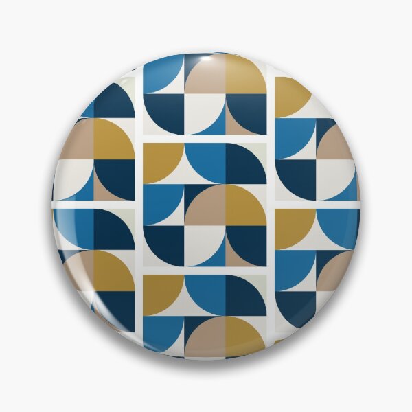 Aperçu de l'œuvre Carré Mid Century - Moutarde & Bleu créée et vendue par TWPCdesigns.