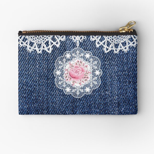 Item preview, Vintage Lace on Denim Pink Rose designed and sold by SloganExpress.