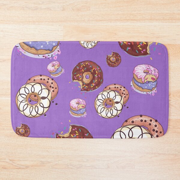 Item preview, Donut pattern pink, purple, cream, jelly filled sprinkles, PURPLE BACKGROUND designed and sold by JustAMillenial -.