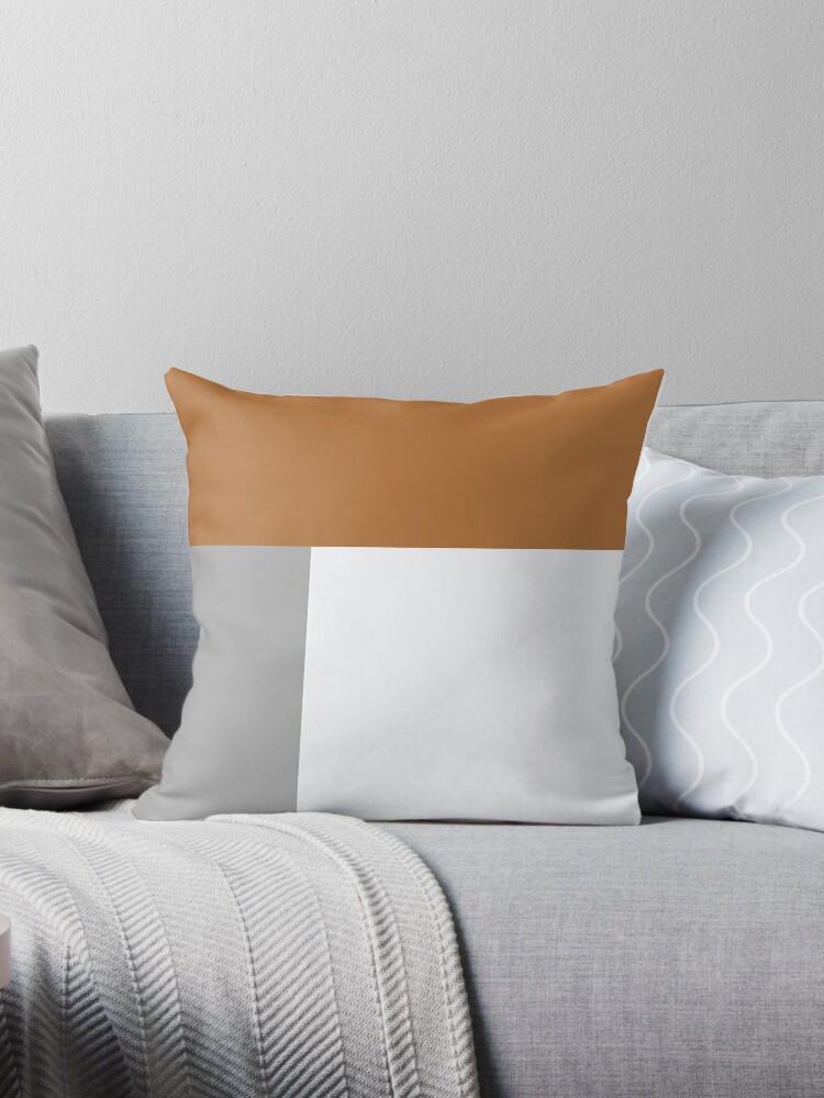 White Minimalist Solid Color Block Spring Summer Rectangular Pillow