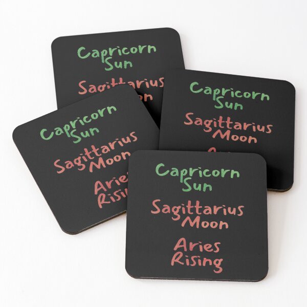 Item preview, Capricorn Sun Sagittarius Moon Aries Rising Text designed and sold by leomooncreates.