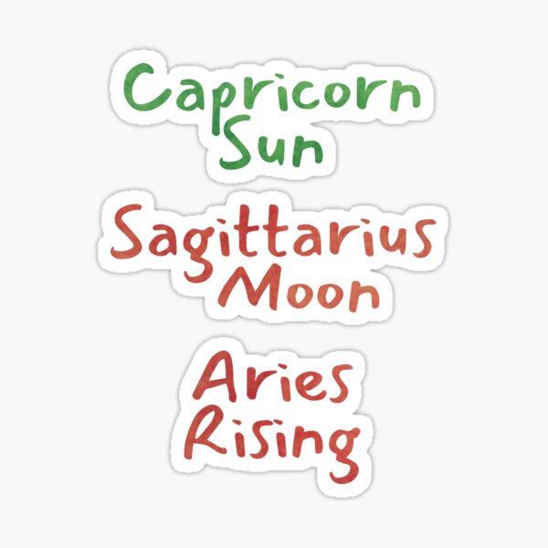 Item preview, Capricorn Sun Sagittarius Moon Aries Rising Text designed and sold by leomooncreates.