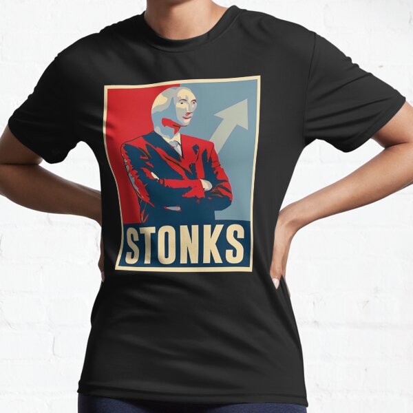 Funny Vintage Stonks Meme Active T-Shirt