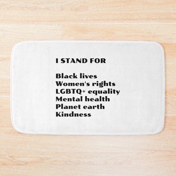 Item preview, I stand for black lives, women's rights, LGBTQ+ equality, mental health, planet earth, kindness designed and sold by Inspirationmotivation.