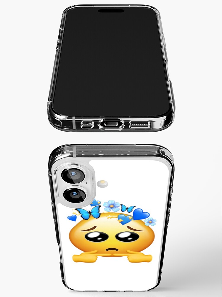Cute aesthetic sad face emoji sticker iPhone Case