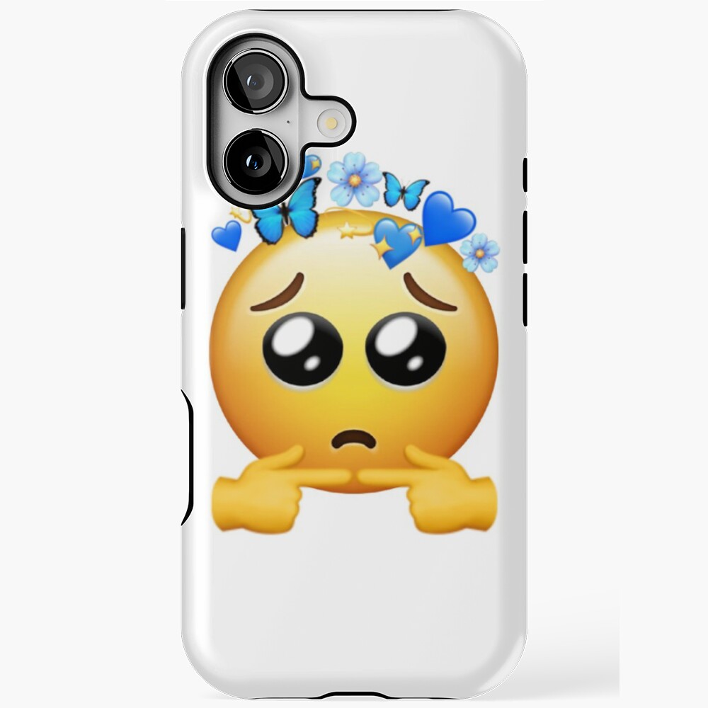 Cute aesthetic sad face emoji sticker iPhone Case