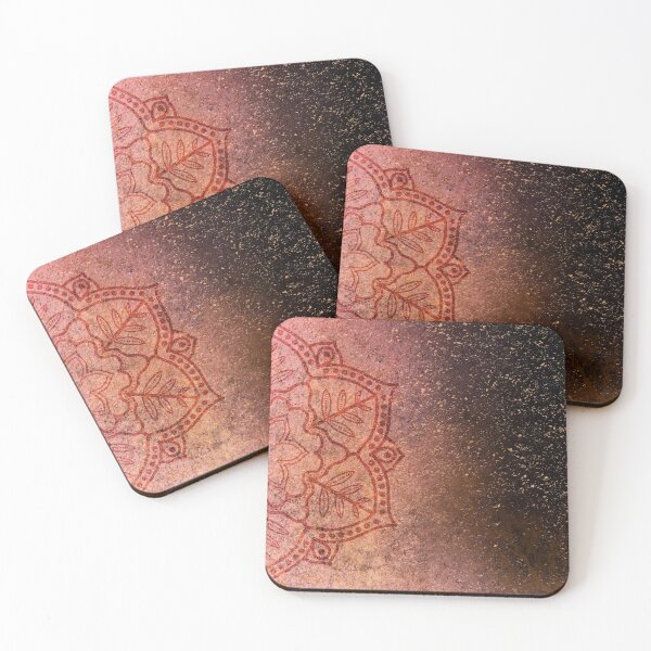 Item preview, Mandala in Tones of Rose and Black with hints of Golden designed and sold by ittybittyowl.