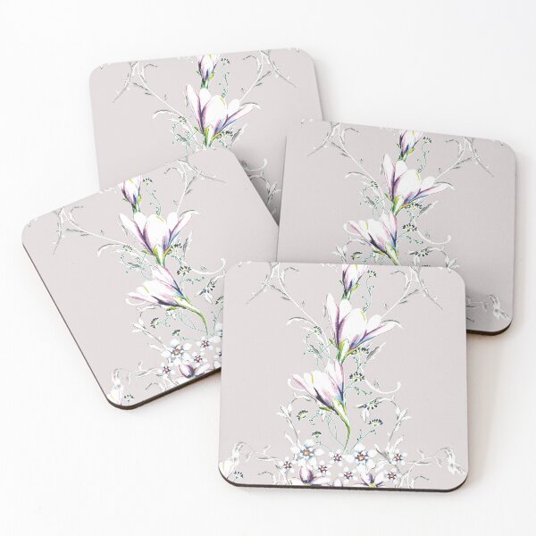 Item preview, Three flowers on gray designed and sold by WzoryOzdobne.