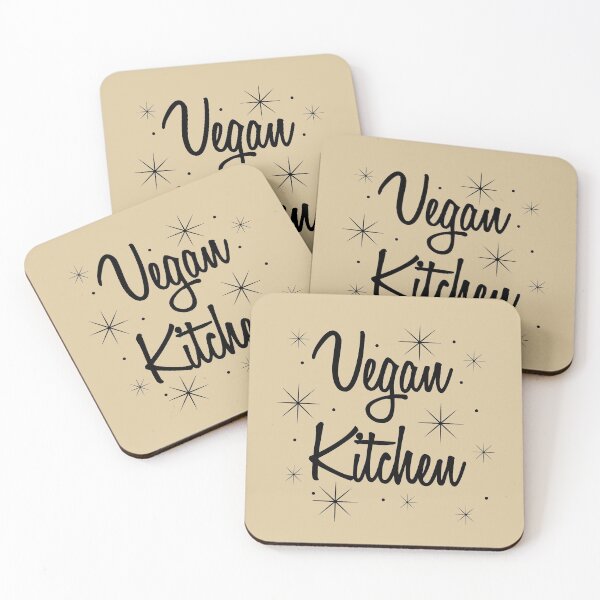 Item preview, "Vegan Kitchen" Vintage Inspired Design Tan  designed and sold by LaDolceVegan.