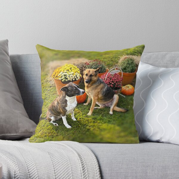 Happy Dogs Throw Pillow