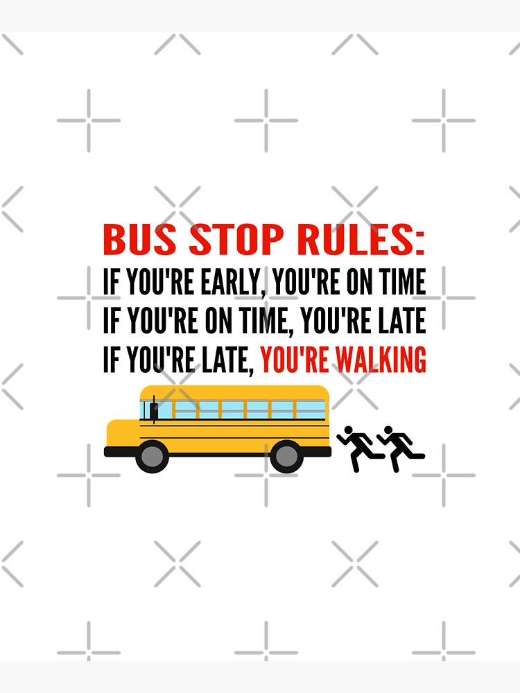 School bus driver / bus stop rules Tote Bag for Sale by portrait4you