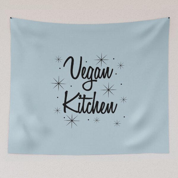 Item preview, "Vegan Kitchen" Vintage Inspired Design Lt. Blue  designed and sold by LaDolceVegan.