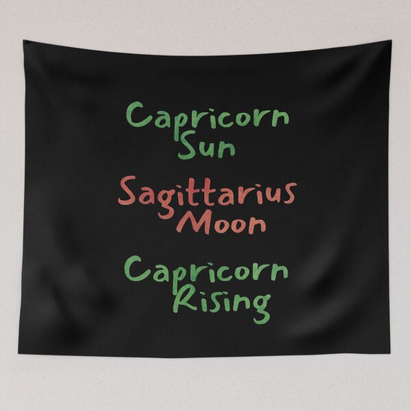 Item preview, Capricorn Sun Sagittarius Moon Capricorn Rising Text designed and sold by leomooncreates.