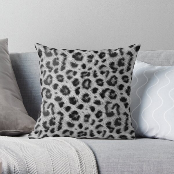 Grey leopard online pillows