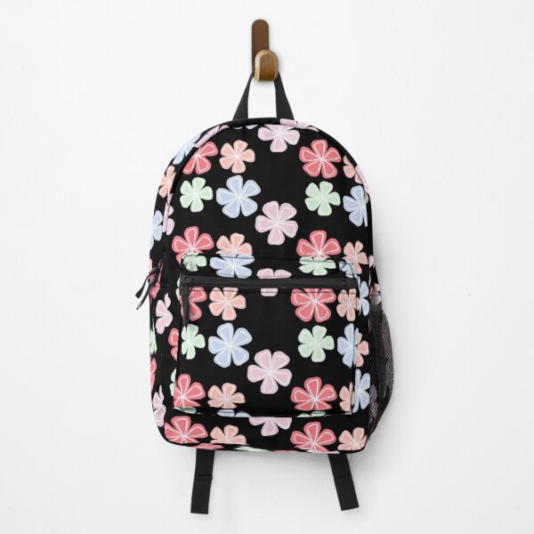 Item preview, trendy line work flowers (black background) designed and sold by lizashubaderov.