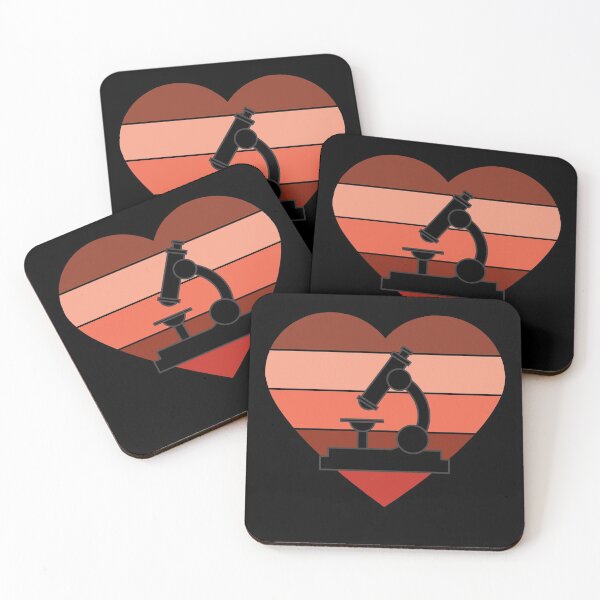 Item preview, HEART SHAPED RETRO SUNSET MICROSCOPE SCIENCE designed and sold by Hippiesole.