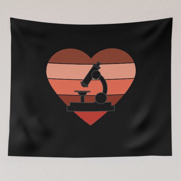 Item preview, HEART SHAPED RETRO SUNSET MICROSCOPE SCIENCE designed and sold by Hippiesole.