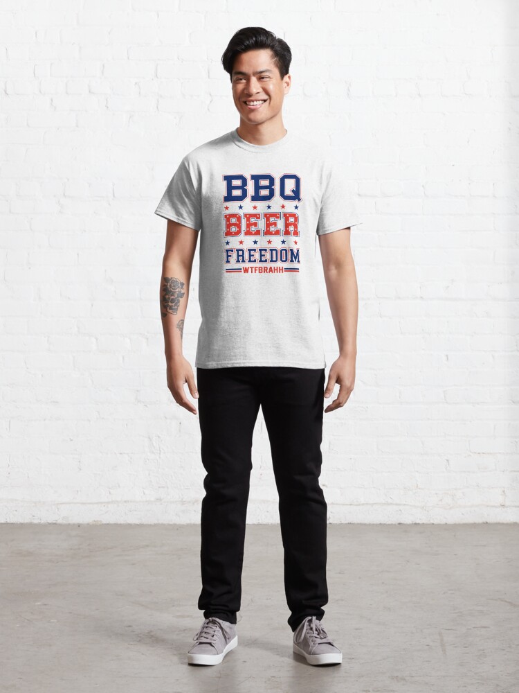 Alternate view of BBQ BEER FREEDOM Remix Biden Crime Family WTFBrahh Classic T-Shirt
