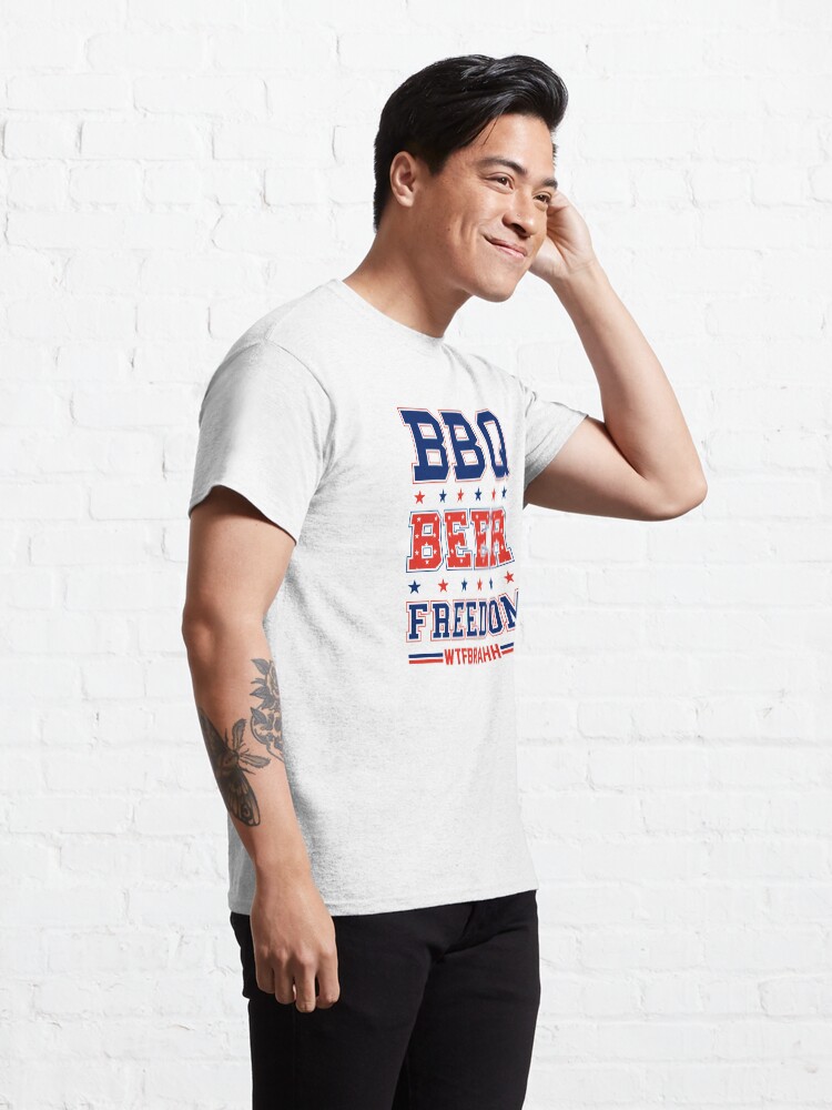 Alternate view of BBQ BEER FREEDOM Remix Biden Crime Family WTFBrahh Classic T-Shirt