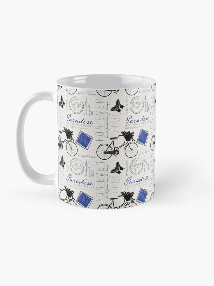 Alternate view of Just around the corner in royal blue Coffee Mug