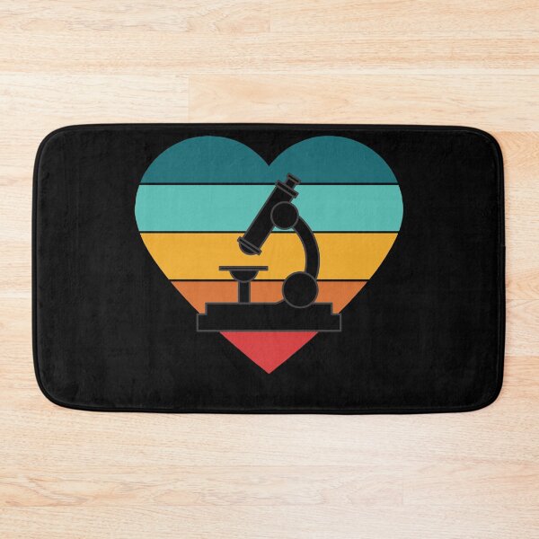 Item preview, BLUE HEART SHAPED RETRO SUNSET MICROSCOPE SCIENCE designed and sold by Hippiesole.