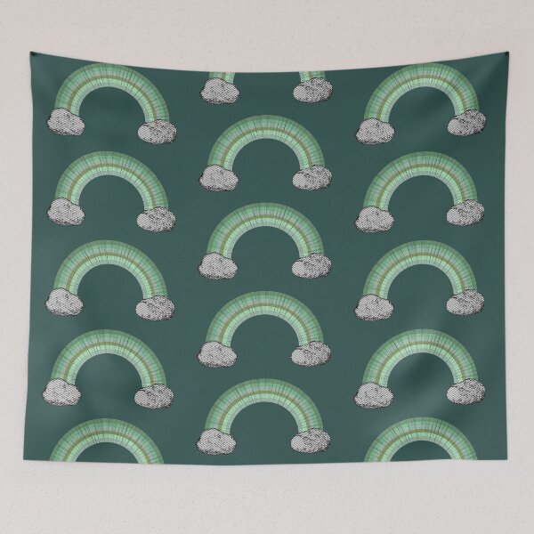 Item preview, Vintage Sage Green Rainbow (Dark Background) designed and sold by TheEditrix.