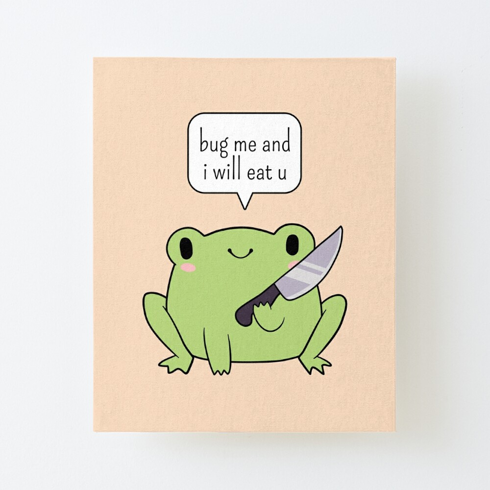 Cute Frog With A Knife" Mounted Print for Sale by ElectricFangs | Redbubble