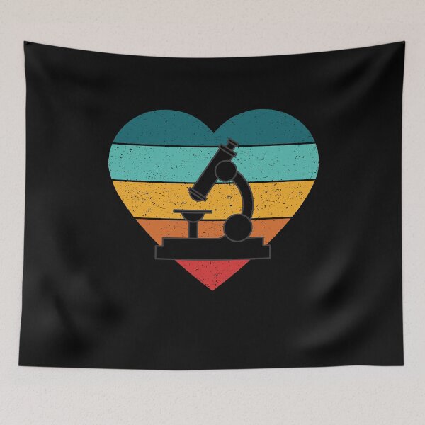Item preview, BLUE HEART SHAPED RETRO TEXTURED SUNSET MICROSCOPE designed and sold by Hippiesole.