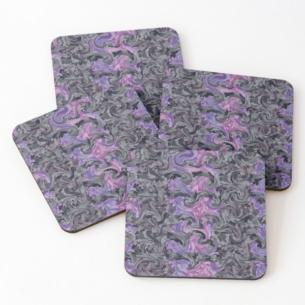Item preview, Flowered Purple Grey Swirl Abstract Art Pattern Design designed and sold by Geo  Artwork.