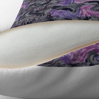 Thumbnail 2 of 3, Throw Pillow, Flowered Purple Grey Swirl Abstract Art Pattern Design designed and sold by BDMcT.